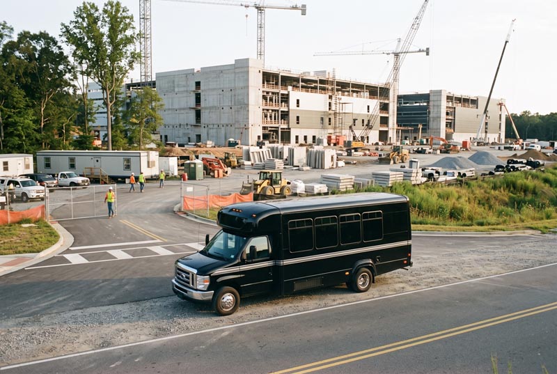 Construction Site Shuttle Bus Services in Charlotte, NC
